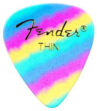 Fender 351 Premium Rainbow Plectrums, Thin, Set van 12