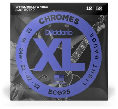 D ADDARIO ECG25 12-52 Chromes Flat Wound Light