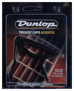 Dunlop 83CB Capodastre Trigger Noir Guitare Folk Manche Bombe