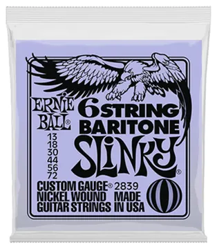 Ernie Ball 2839 Slinky w/ Small Ball End Baritone Guitar Strings
