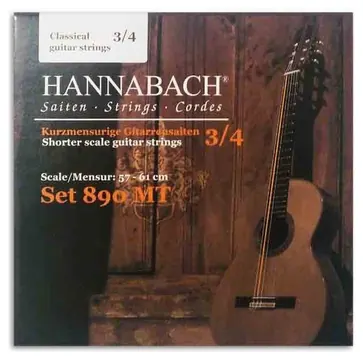 Jogo de Cordas Hannabach 890MT para Guitarra Clássica 3/4