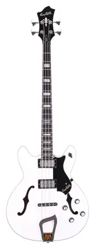 Hagstrom Viking Bass 4 -02 Vintage Hollowbody E-Bass, white gloss