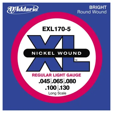 DAddario EXL170-5 Regular Light/Long 045-130 Nickelplated Steel Round Wound. Saiten für E-Bass