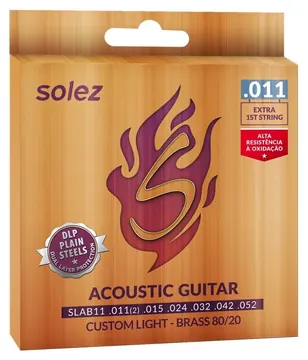 Solez Encordoamento Solez .011 Violão Aço Bronze 80/20 SLAB11