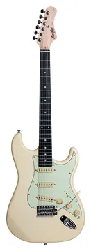 Memphis by Tagima MG-30 OWS E/MG Memphis Series Stratocaster Branca Fosca C/ Escudo Mint Green e Escala Escura
