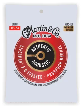 Martin Authentic Acoustic Lifespan® 2.0 Westerngitarre Phosphor Bronze Saitensatz - Light 12-54