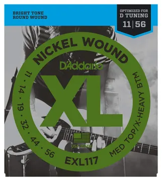 D'Addario EXL117 Medium Top / Extra Heavy Bottom Electric Guitar Strings 11 - 56