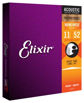 Elixir Phosphor Bronze Nanoweb Custom Light 11-52