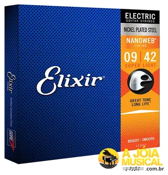 Elixir Strings Encordoamento Elixir para Guitarra 009 Nanoweb