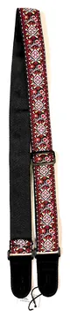 Levin 2" Textured Fabric Guitar Strap Fluer Red & Yellow (LS-G-TF-200-FLUER-RED-YELLOW)