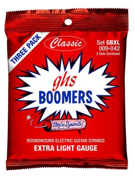 Ghs GB-XL 3-Pak Guitar Boomers Extra Light 009-042 Nickel Plated Steel. Saiten für E-Gitarre