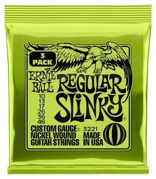 Ernie Ball Electric Guitar Strings Ernie Ball 10-46 Regular Slinky X3 SET Offer 100% Genuine