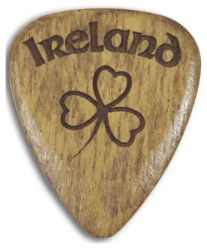 Irish Ireland Shamrock Wooden Guitar Plectrum