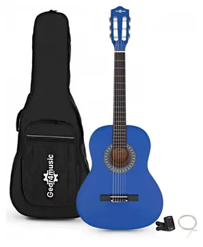 Gear4music 3/4 Classical Guitar Pack, Blue, by Gear4music