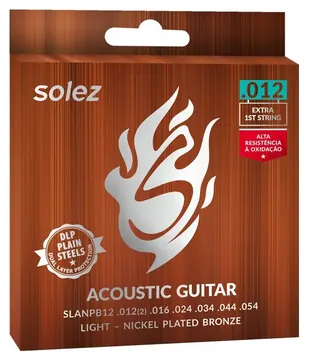 Solez Encordoamento para Violão Solez Aço SLANPB12 012/054
