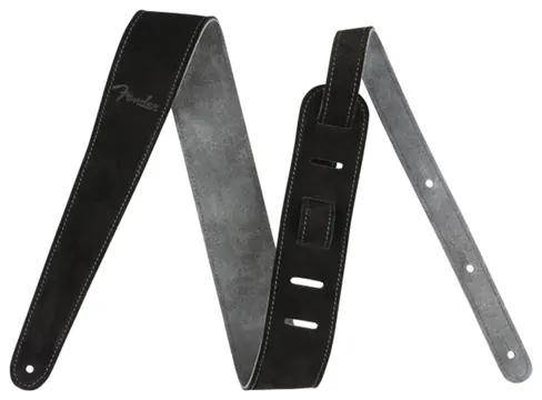 Fender Reversible Suede Gitaarband - Zwart/Grijs