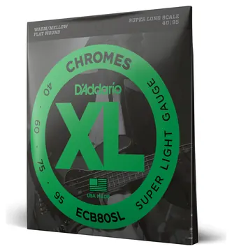 D'Addario ECB80 Bass Guitar Strings, Light, 40-95, Super Long Scale