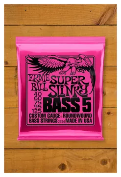 Ernie Ball 5-String Bass Guitar String Set, Nickel, Super Slinky .040-.125