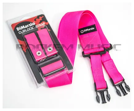 DiMarzio Cliplock Nylon Quick Release Guitar Strap Pink DD2200PK