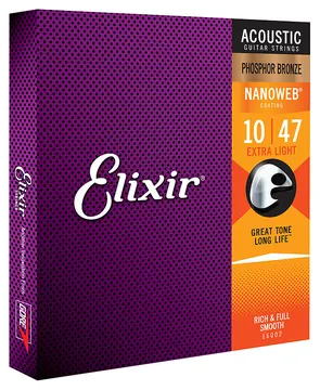 Elixir 16002 Akustik PhBronze CL Nano 010-047
