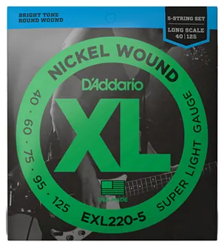 D'Addario EXL220-5 Superlight Bass Guitar Strings Nickel