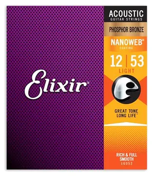 Jogo Cordas Elixir 16052 Phosphor Bronze Nanoweb Light