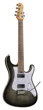 Eko Fire 400 Aurora Flamed Grey Burst E-Gitarre inkl. Gigbag