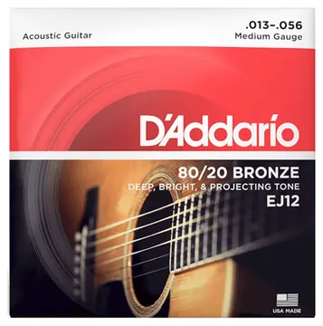 D'Addario EJ12 Medium Acoustic Guitar Strings Bronze
