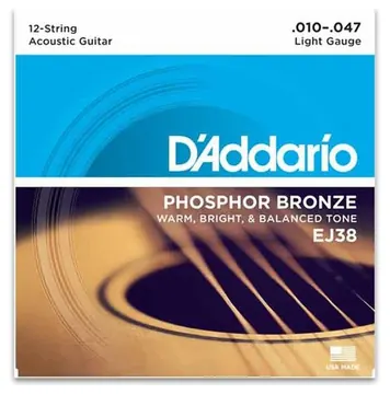 Jogo de Cordas Daddario EJ38 para de 12 Cordas