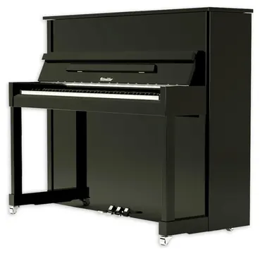 Piano Vertical Ritmuller RP122 PW Premium 122cm Preto Polido 3 Pedais