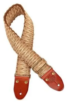 Gaucho Woven Guitar Strap with Leather Slips + Brass Buckle - Suede Backing - Light Woven Design