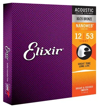 Elixir Strings Encordoamento Elixir para Violão Aço 012 Bronze 11052