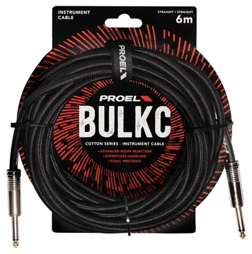 Proel BULK100CLU6BK Cavo telato jack Mono 6.3 a jack Mono 6.3 mm da 6mt Nero