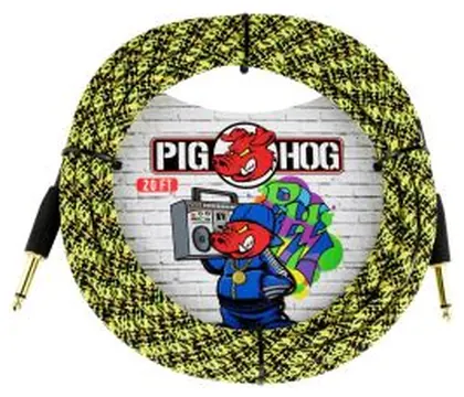 Cavo jack/jack Pig Hog PCH20GYW 6m (20ft) - Yellow Graffiti