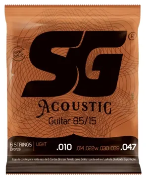 SG Encordoamento para Violão SG em Aço .010 Light Bronze 85/15