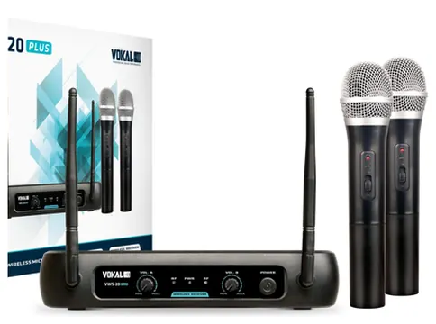 Microfone Vokal VWS20 Duplo de Mão VHF
