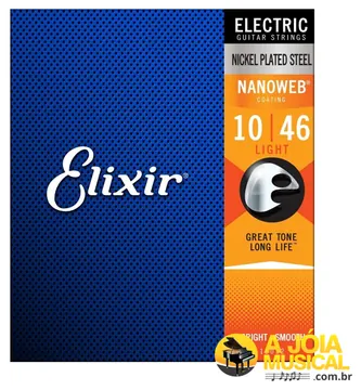 Elixir Strings Encordoamento Elixir para Guitarra 010 Nanoweb