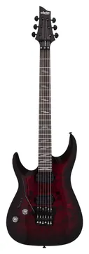 Schecter Omen 6 Elite Fr Lh Schwarz-Kirsch-Farbverlauf