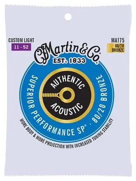 Martin & Co. Martin MA175 Custom Light 11-52 Authentic Acoust. 80/20 Corde x Chitarra Acustic