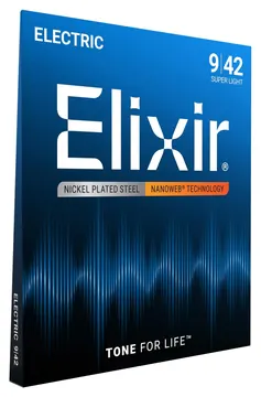 Elixir 12002 Nanoweb Electric Guitar Strings 9-42 Super Light 100% Genuine