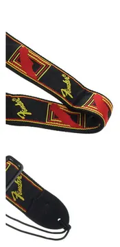 Fender 2" Monogrammed Strap, Black/Yellow/Red Tracolla