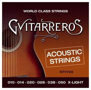 Guitarreros GVITARREROS STV155 Set corde per chitarra Acustica (.010-.050), X-light