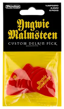 Jim Dunlop YJMP02RD Yngwie Malmsteen Custom Delrin Plektren, Players Pack (12 Stück), rot, 2mm