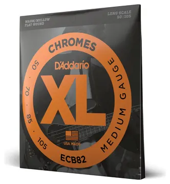 D'Addario ECB82 Chromes Bass Guitar Strings, Medium, 50-105, Long Scale