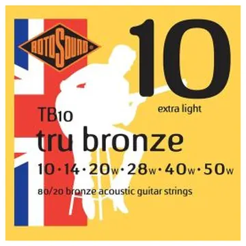 Rotosound Tru Bronze String Set Acoustic 80/20 Bronze 10-50 TB-10