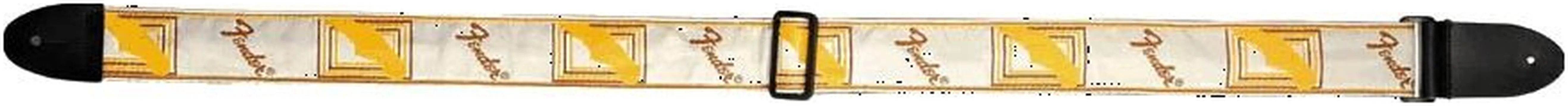 Fender Monogramm Gitarrengurt, WBY, weiß-braun-gellb