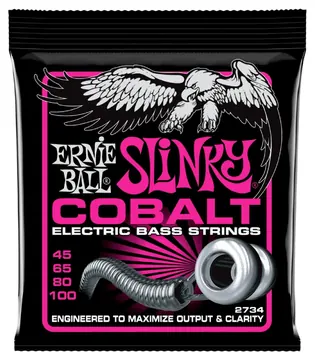 Ernie Ball 2734 Super Slinky Cobalt Electric Bass Strings 45-100 Gauge