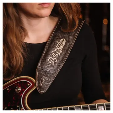 D'Angelico Leater Guitar Strap Brown