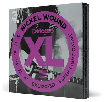 D'Addario EXL120-3D Super Light 3 Set Corde x Chitarra Elettrica 09-42