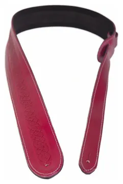 Levin 2" Celtic Revival Embossed Leather Guitar Strap (LS-G-CRL-200-RED)